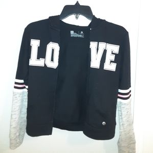 Love zip up jacket Medium girls